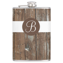 Monogramkolf van bitterhout heupfles