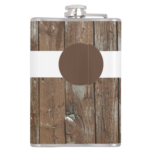 Monogramkolf van bitterhout heupfles (Achterkant)