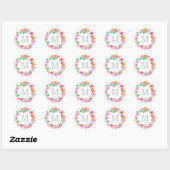 Monogramkrans | Envelopezegel Ronde Sticker (Vel)