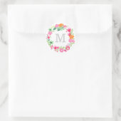 Monogramkrans | Envelopezegel Ronde Sticker (Tas)