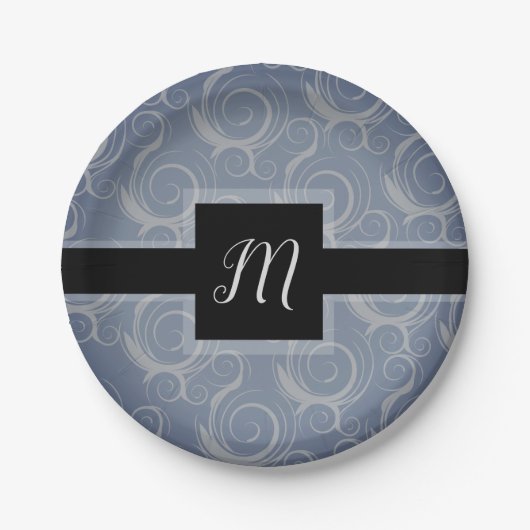 Monogramkrullen Papieren Bordje (Voorkant)