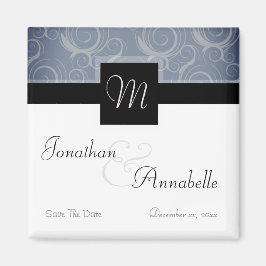 Monogramkrullen Save The Date Magneet