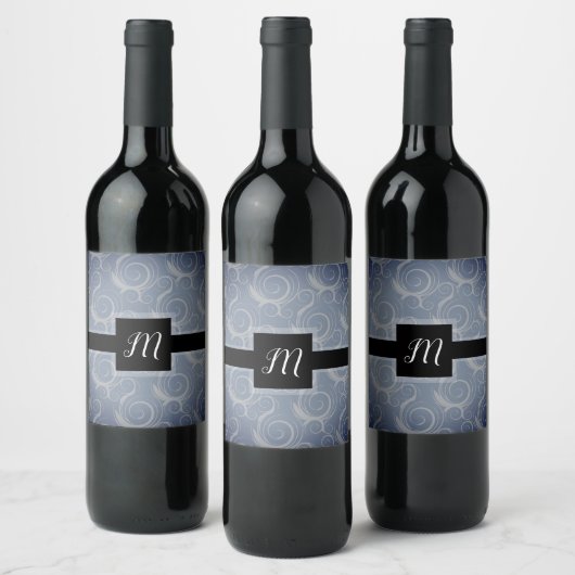 Monogramkrullen Wijn Etiket (Flessen)