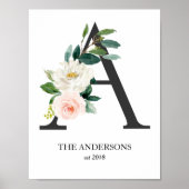 Monogramkunstprint, letter A, trouwen, kinderkamer Poster (Voorkant)
