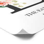 Monogramkunstprint, letter E, trouwen, kinderkamer Poster (Hoek)