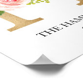 Monogramkunstprint, letter H, trouwen, kinderkamer Poster (Hoek)