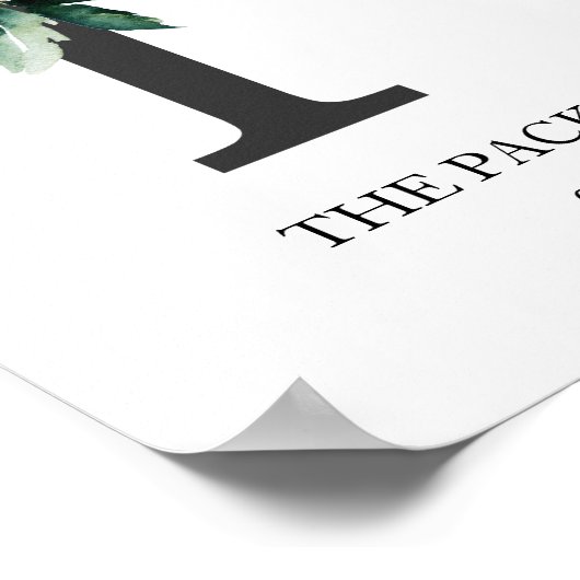 Monogramkunstprint, letter P, trouwen, kinderkamer Poster (Hoek)