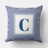 Monogramkussen - Nursery Blue gecontroleerd Kussen (Voorkant)