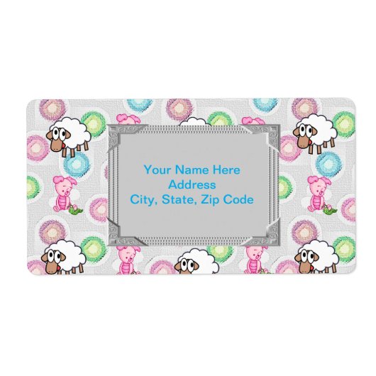 Monogramlabels voor schapen en varkens etiket (Voorkant)