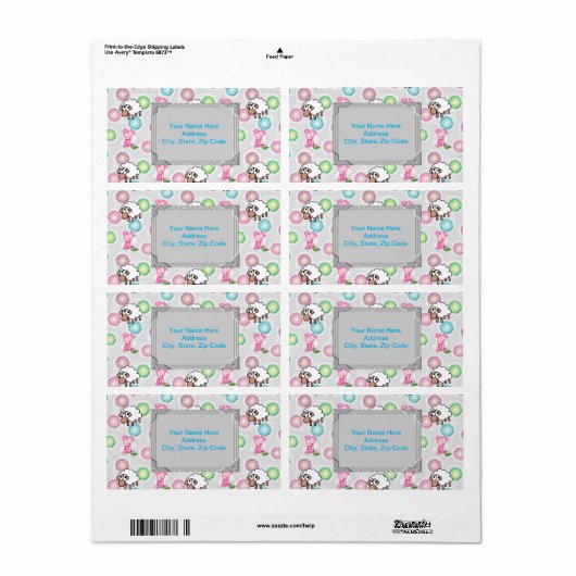 Monogramlabels voor schapen en varkens etiket (Full Sheet)