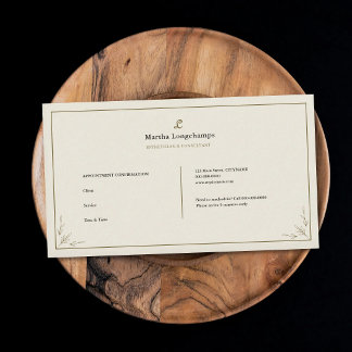 Monogramletter - Elegante Afspraakkaart Visitekaartje