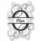 Monogramletter met draaiende draden; ruimte voor j sticker (Voorkant)