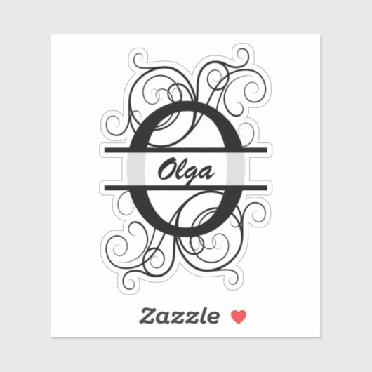 Monogramletter met draaiende draden; ruimte voor j sticker (Vel)