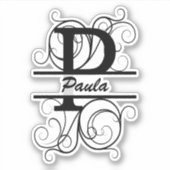 Monogramletter met draaiende draden; ruimte voor j sticker (Voorkant)