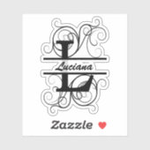 Monogramletter met draaiende draden; ruimte voor j sticker (Vel)