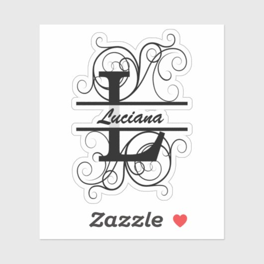 Monogramletter met draaiende draden; ruimte voor j sticker (Vel)