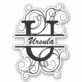 Monogramletter met draaiende draden; ruimte voor j sticker (Voorkant)