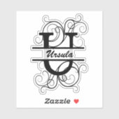 Monogramletter met draaiende draden; ruimte voor j sticker (Vel)