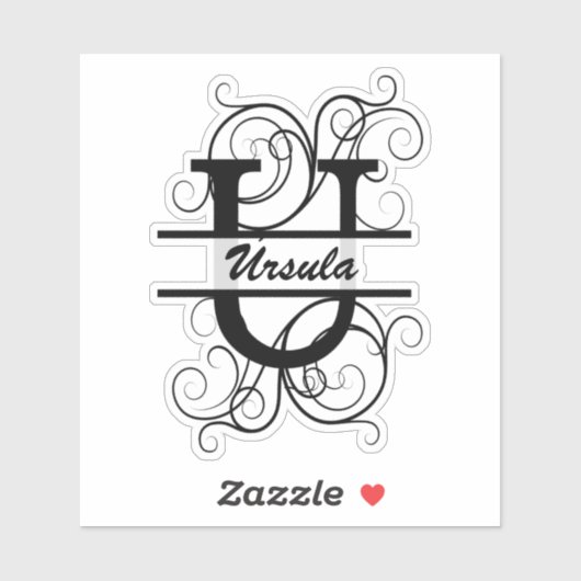 Monogramletter met draaiende draden; ruimte voor j sticker (Vel)