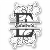 Monogramletter met draaiende draden; ruimte voor j sticker (Voorkant)