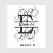 Monogramletter met draaiende draden; ruimte voor j sticker (Vel)