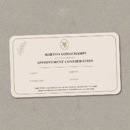 Monogramletter - Premium afsprakenkaart Visitekaartje