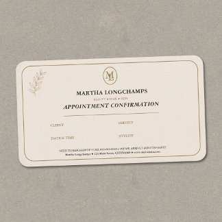 Monogramletter - Premium afsprakenkaart Visitekaartje