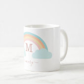 Monogramm, kundenspezifischer Regenbogen Koffiemok (Voorkant rechts)