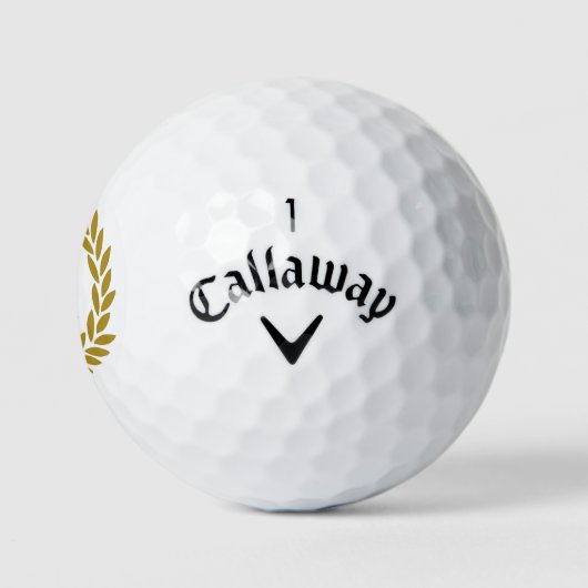 Monogramm Lorbeerkranz in Gold Golfballen (Logo)