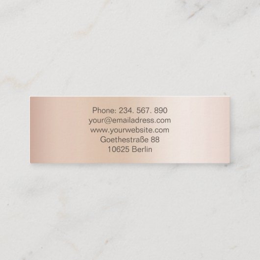 Monogramm Modern Minimal Beige Mini Visitekaartje (Achterkant)