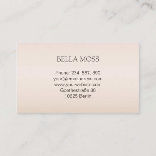 Monogramm Modern Minimal Beige Visitekaartje (Achterkant)