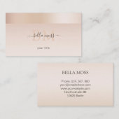 Monogramm Modern Minimal Beige Visitekaartje (Voorkant / Achterkant)