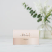 Monogramm Modern Minimal Beige Visitekaartje (Staand voorkant)