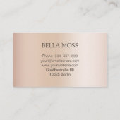 Monogramm Modern Minimal Beige Visitekaartje (Achterkant)