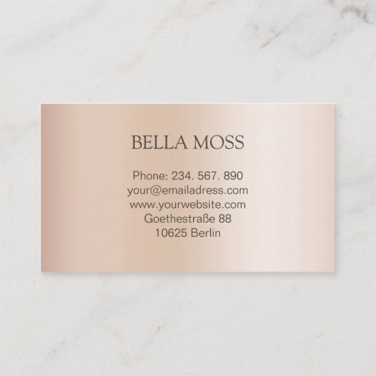 Monogramm Modern Minimal Beige Visitekaartje (Achterkant)