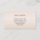 Monogramm Modern Minimal Beige Visitekaartje (Achterkant)