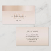 Monogramm Modern Minimal Beige Visitekaartje (Voorkant / Achterkant)