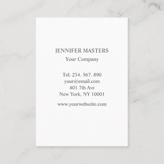 Monogramm, schlicht, elegante, floral visitekaartje (Achterkant)