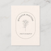 Monogramm, schlicht, elegante, floral visitenkarte visitekaartje (Voorkant)