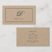 Monogramma Elegante Incorniciato Visitekaartje (Voorkant / Achterkant)