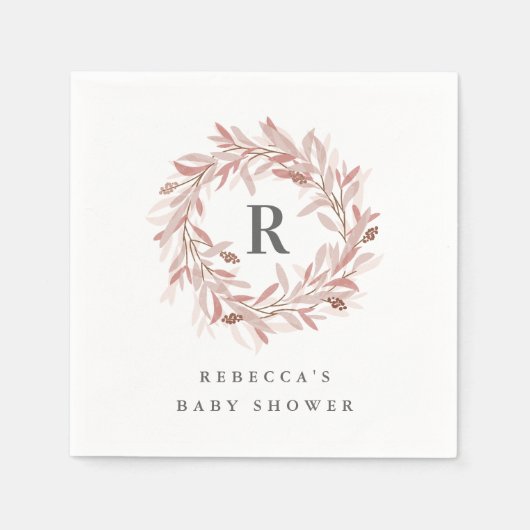 Monogramma slinger babyfeest servet (Voorkant)
