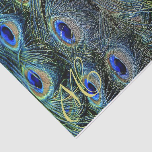 Monogrammable Peacock Feather Tissuepapier (Detail)