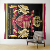 Monogrammat van het wapenarsenaal Rode goudmakreel Wandkleed (In Situ (horizontaal))