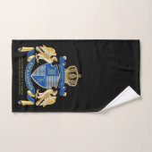 Monogrammat van wapenblauw-goudmakreel bad handdoek (Handdoek)