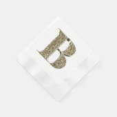 Monogrammatica Letter Initiaal B Gold Sparkles Ele Servet (Hoek)