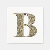 Monogrammatica Letter Initiaal B Gold Sparkles Ele Servet (Voorkant)