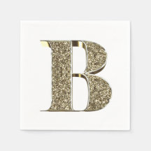Monogrammatica Letter Initiaal B Gold Sparkles Ele