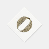 Monogrammatica Letter Initiaal o Gold Sparkles Servet (Hoek)