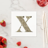 Monogrammatica Letter Initiaal X Gold Sparkles Ele Servetten (Insitu)