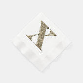 Monogrammatica Letter Initiaal X Gold Sparkles Ele Servetten (Hoek)